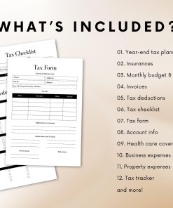 Alternative view of Personal Tax Planner | Tax Organizer | Financial Planner | Tax Checklist | Tax Return | Printable Tax Planner